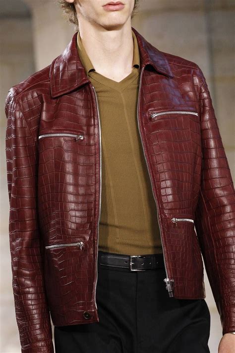 hermes men's leather coat